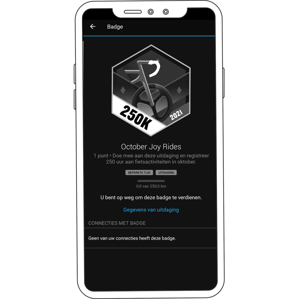 October Joy Rides badge op de Garmin Connect app