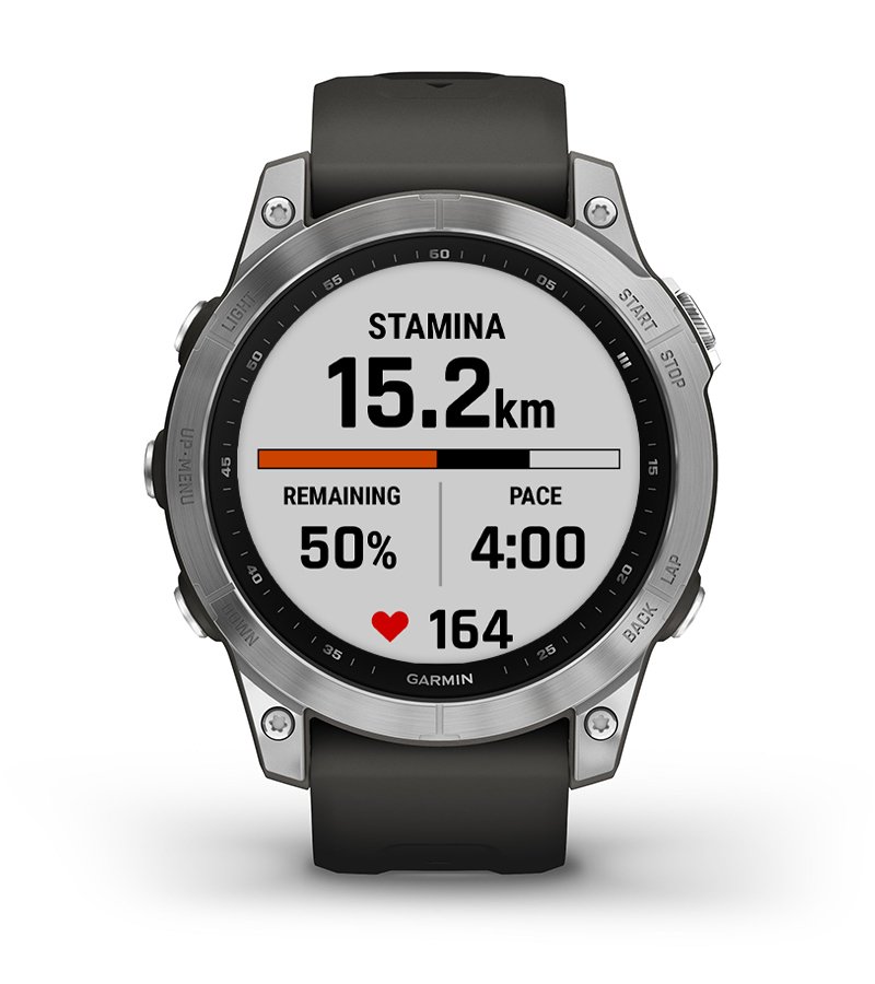 Stamina functie op fenix 7 van Garmin.